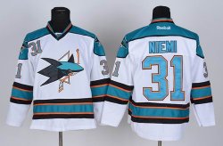 reebok San Jose Sharks #31 Antti Niemi white nhl Jersey