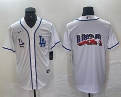 Nike Los Angeles Dodgers blank white MLB baseball Jersey Joint name -BD 10