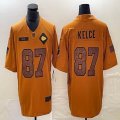 Kansas City Chiefs #87 Travis Kelce 2023 Brown Salute To Service Limited Jerseys