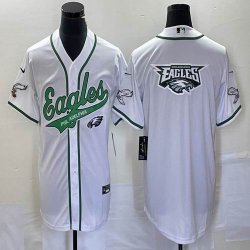 Nike Philadelphia Eagles blank white baseball jerseys Joint name-BD 07