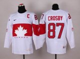 2014 NHL Canada team CROSBY 87# white hockey jerseys C patch