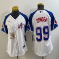 Women Nike Anaheim Angels #99 Strider white blue majestic baseball city 01