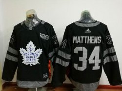 Reebok Auston Matthews #34 Toronto Maple Leafs Black 2017 Centennial Classic Premier Player Jerseys