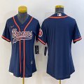 Women Nike Denver Broncos blank blue baseball jerseys Joint name-BD