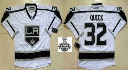 2014 stanley cup Los Angeles Kings #32 Jonathan Quick White NHL Jerseys