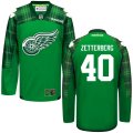 Custom 2016 Detroit Red Wings #40 Henrik Zetterberg green hockey jersey