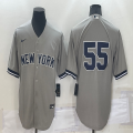 Nike New York Yankees #55 Gray majestic baseball Jersey-BD