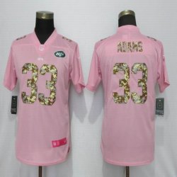 Women Nike York Jets 33 Adams Pink Color Rush Limited Jersey