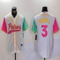 Nike San Diego Padres #3 Jackson Merrill white pink green MLB Baseball jerseys Joint Name