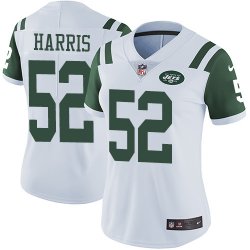 Women Nike New York Jets #52 David Harris White Color Rush Limited Jersey