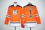 New Houston Astros #1 Carlos Correa Orange Long Sleeve Stitched Baseball Jersey