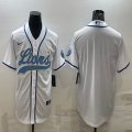 Nike Detroit Lions blank white baseball jerseys Joint name-BD