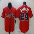 Nike Atlanta Braves #24 Deion Sanders red majestic baseball jersey-BD