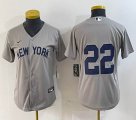 Women nike New York Yankees #22 Juan Soto gray MLB baseball Jersey -BD