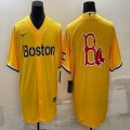 Nike Boston Red Sox blank yellow majestic MLB baseball jerseys-BD