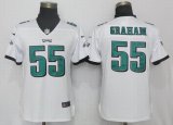 Women NEW Nike Philadelphia Eagles 55 Graham White Color Rush Limited Jersey