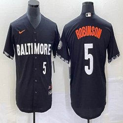 Nike Baltimore Orioles #5 Brooks Robinson black MLB Jerseys city version 02