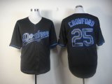 Los Angeles Dodgers #25 Carl Crawford Black MLB Jerseys