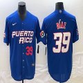 Puerto Rico Baseball #39 Edwin Diaz blue 2023 World Baseball Classic Replica Player Jersey