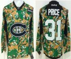 Montreal Canadiens #31 Carey Price green camo ice hockey jersey