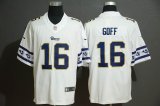 Nike Rams #16 Jared Goff white Color Rush Limited Jersey with Sleeve label