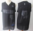 Dallas Mavericks 41 Dirk Nowitzki Black basketball jersey Honor Edition-S8