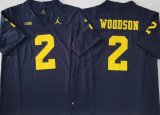 Michigan Wolverines #2 Charles Woodson blue college football jerseys