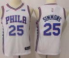 Youth Nike Philadelphia 76ers #25 Ben Simmons white nba basketbal Jersey