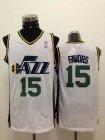 Utah Jazz #15 Derrick Favors white adidas nba Jersey