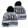 2024 Oakland Raiders white black NFL Sports Cuffed Knit Hats