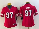 Youth Nike San Francisco 49ers #97 Nick Bosa red throwback Color Rush Limited Jersey-BD