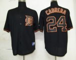 MLB Detroit Tigers 24 Cabrera Black Fashion Jersey