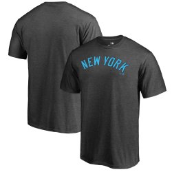 Men\'s New York Yankees Fanatics Branded Charcoal 2018 Father\'s Day Blue Wordmark T-Shirt