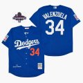 2024 World Series Champions Los Angeles Dodgers 34 Fernando Valenzuela blue throwback mlb jersey-SG