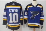 Women Adidas St. Louis Blues #10 Brayden Schenn blue hockey Jerseys