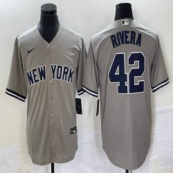 Nike New York Yankees #42 Mariano Rivera gray majestic baseball jerseys