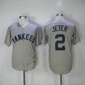 York Yankees #2 Derek Jeter Grey new stitched MLB baseball Jerseys