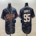 Nike Cleveland Browns 95# Myles Garrett gray camo baseball jerseys Joint name-BD