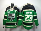 reebok Los Angeles Kings 23 Dustin Brown green NHL hooded sweatshirt