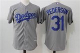 Los Angeles Dodgers #31 Joc Pederson gray majestic mlb jersey