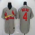 Nike St.Louis Cardinals #4 Yadier Molina gray majestic baseball jerseys