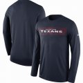 Men's Houston Texans Nike Navy Sideline Seismic Legend Long Sleeve T-Shirt