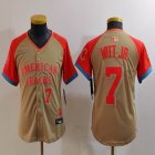 Youth American League #7 Bobby Witt Jr. Nike Cream 2024 MLB All-Star Game Limited Player Jersey 01