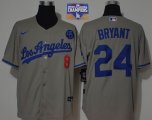 Nike Los Angeles Dodgers Kobe Bryant gray majestic baseball Jersey 2020 World Series Champions