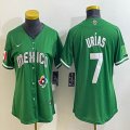 Women 2023 World Cup Mexico #7 Julio Urias green majestic baseball jerseys 09