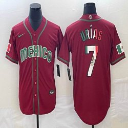 2023 World Cup Mexico #7 Julio Urias red majestic baseball jerseys 71