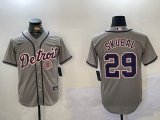 Nike Detroit Tigers #29 Tarik Skubal gray Majestic baseball jerseys -BD 01