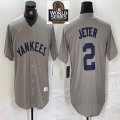 Nike New York Yankees #2 Derek Jeter gray mlb jersey-BD 03