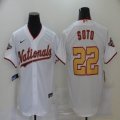 Nike Washington Nationals #22 Juan Soto white yellow majestic baseball Jersey