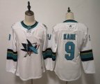 Youth Adidas San Jose Sharks #9 Evander Kane white Ice Hockey jersey